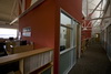Interior view along the corridor of the Global Ecology Center, Stanford, California