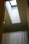 View towards skylight over shower